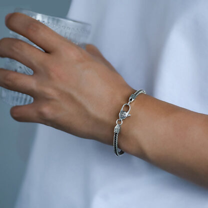 Tibetan Double Dorje Vajra Swastika Spiritual Power Chain Bracelet - 图片 4