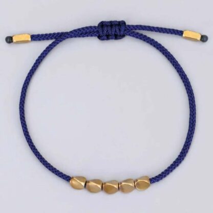 Buddha Stones 3 PCS Tibetan Copper Beads Healing Protection Luck Bracelet Set - 图片 6