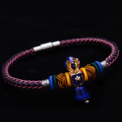 Buddha Stones Tibetan Handmade Dorje Vajra Strength Eight Threads String Bracelet - 图片 8