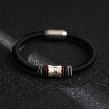 Buddha Stones 999 Sterling Silver Om Mani Padme Hum Peace Magnetic Buckle Bracelet - 图片 2