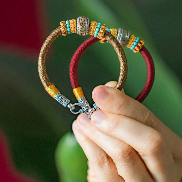 Handmade Tibetan Amulet King Kong Knot Luck Protection Braided Bracelet - 图片 14