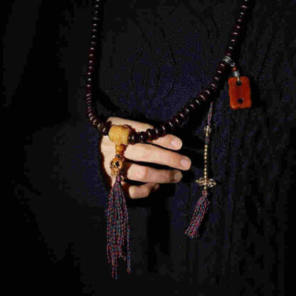 Tibet 108 Mala Beads Purple Bodhi Seed Bagua Vajra Auspiciousness Bracelet - 图片 13