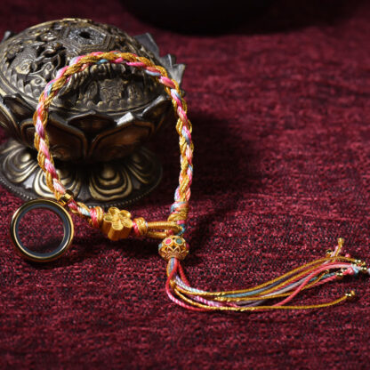 Buddha Stones Tibetan Handmade Luck Colorful String Single Double Wrap Braided Bracelet - 图片 6
