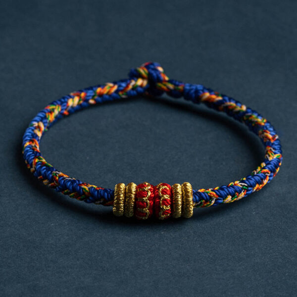 Buddha Stones Tibet Handmade Chinese Zodiac Natal Buddha Luck Strength Braided String Bracelet - 图片 5