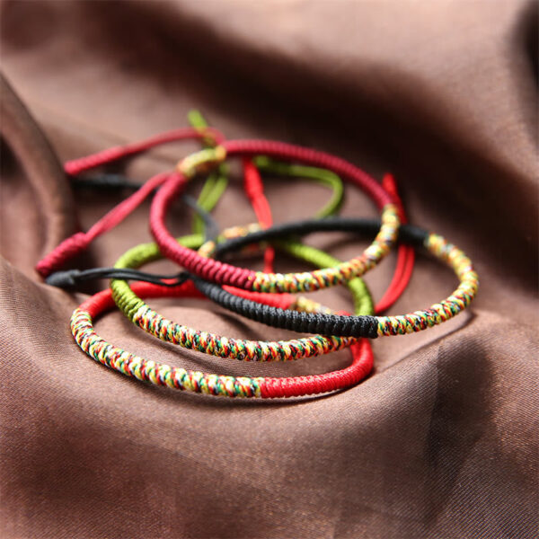 Buddha Stones Tibetan Handmade Multicolor King Kong Knot Luck Strength Braided Bracelet - 图片 3