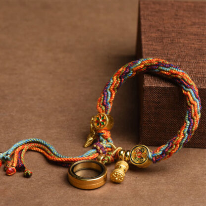Buddha Stones Tibetan Om Mani Padme Hum Dreamcatcher Luck Colorful Reincarnation Knot String Bracelet - 图片 7