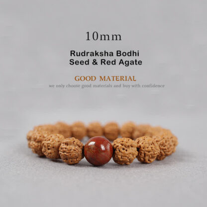 Buddha Stones Tibet Rudraksha Bodhi Seed Dzi Bead Amber Turquoise Wealth Bracelet - 图片 15