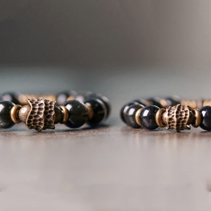 Buddha Stones Rainbow Obsidian Copper Love Healing Bracelet - 图片 7
