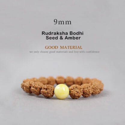 Buddha Stones Tibet Rudraksha Bodhi Seed Dzi Bead Amber Turquoise Wealth Bracelet - 图片 3