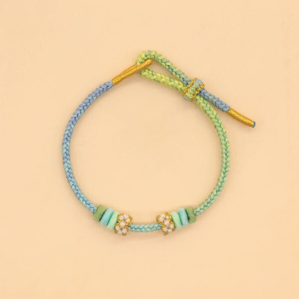 Handmade Eight Thread Peace Knot Peach Blossom Knot Luck Rope Braided Bracelet - 图片 5