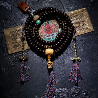 Tibet 108 Mala Beads Purple Bodhi Seed Bagua Vajra Auspiciousness Bracelet - 图片 12