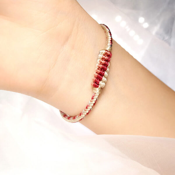Tibetan Handmade Eight Thread Peace Knot Prayer Wheel Braided Protection Bracelet - 图片 5