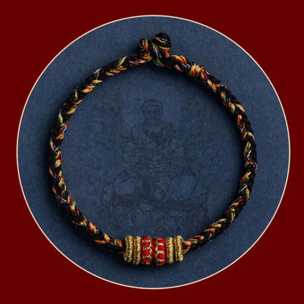 Buddha Stones Tibet Handmade Chinese Zodiac Natal Buddha Luck Strength Braided String Bracelet - 图片 28