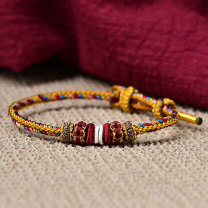 Buddha Stones Handmade Dunhuang Color Luck Braid String Bracelet - 图片 11