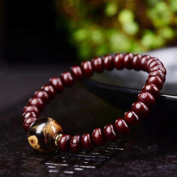 Natural Tibetan Purple Bodhi Seed Bead Harmony Bracelet - 图片 4