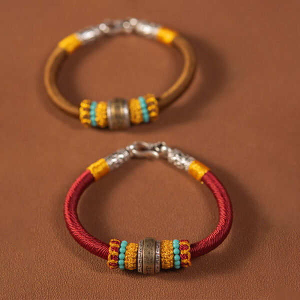 Handmade Tibetan Amulet King Kong Knot Luck Protection Braided Bracelet - 图片 3