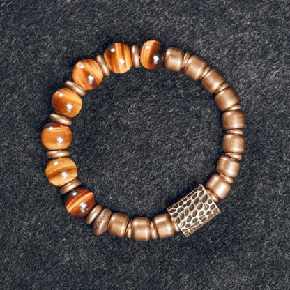 Buddha Stones Tiger Eye Stone Copper Protection Bracelet - 图片 5
