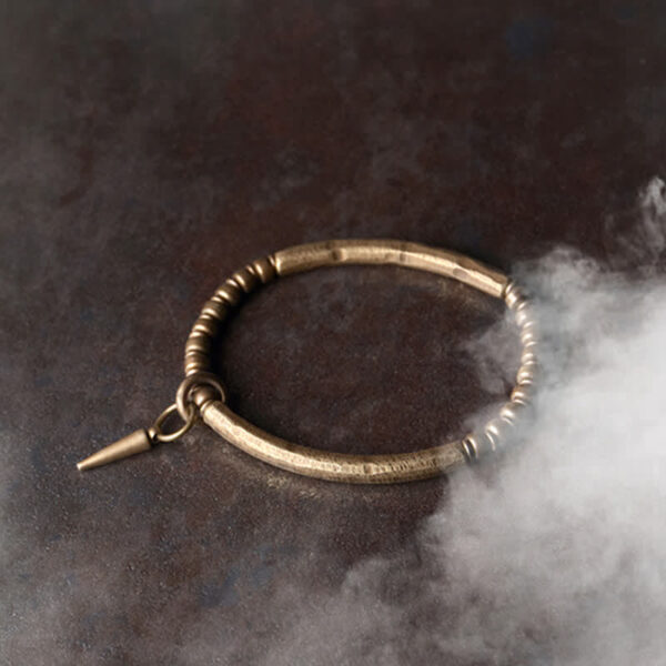 Buddha Stones Lava Rock Stone Copper Balance Cuff Bracelet Bangle - 图片 11