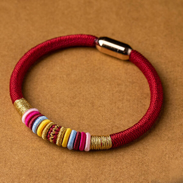 Tibetan Handmade King Kong Knot Protection Magnetic Buckle Braided Bracelet - 图片 5
