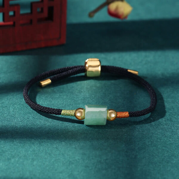 Tibet Handmade Green Aventurine Red Stone Malachite Luck Protection Braided Rope Bracelet - 图片 9