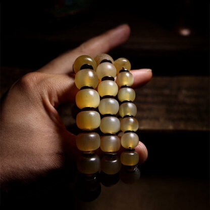 Handmade Tibetan Sheep Horn Om Mani Padme Hum Auspiciousness Bracelet - 图片 13