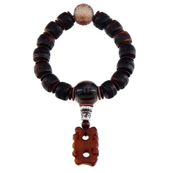 Tibetan Yak Bone Dzi Bead Turquoise Keep Away Evil Spirits Bracelet - 图片 20