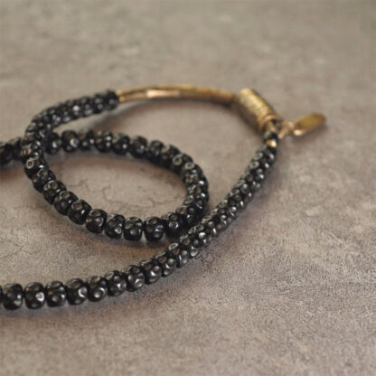 Retro Coconut Shell Copper Happiness Triple Wrap Bracelet - 图片 8