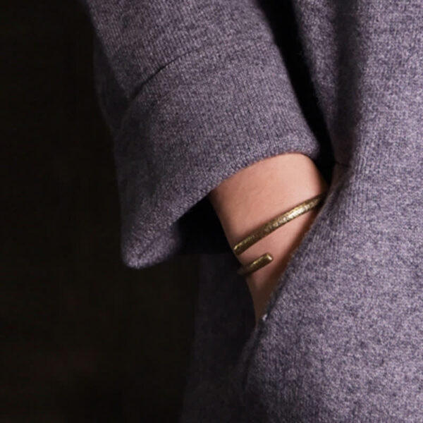 Buddha Stones Rustic Design Copper Balance Adjustable Cuff Bracelet - 图片 2