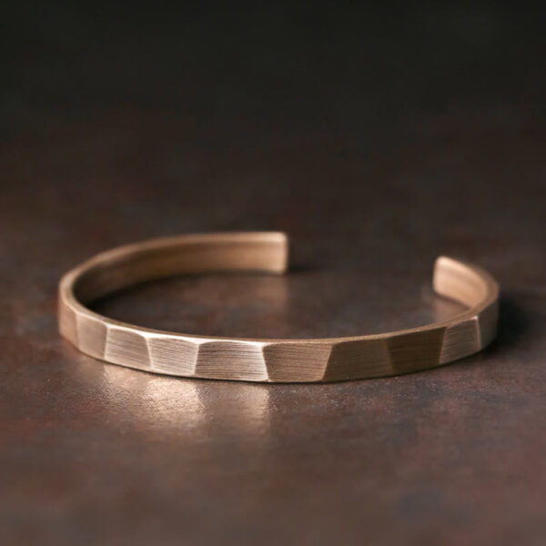 Buddha Stones Vintage Rustic Design Copper Wealth Adjustable Cuff Bracelet - 图片 3