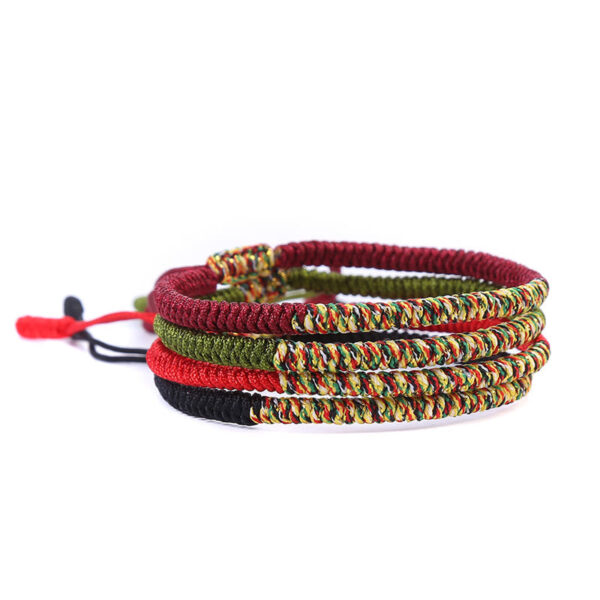 Buddha Stones Tibetan Handmade Multicolor King Kong Knot Luck Strength Braided Bracelet - 图片 14