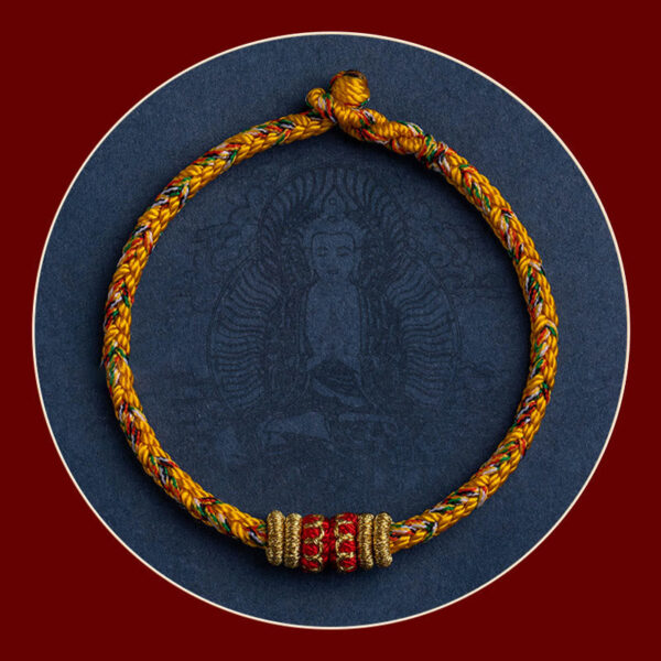 Buddha Stones Tibet Handmade Chinese Zodiac Natal Buddha Luck Strength Braided String Bracelet - 图片 25