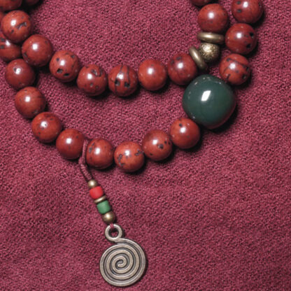 Buddha Stones Bodhi Seed Cyan Jade Copper Peace Luck Bracelet - 图片 10