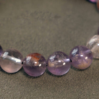 White Crystal Red Hematoid Quartz Gold Rutilated Quartz Purple Phantom Protection Bracelet - 图片 26