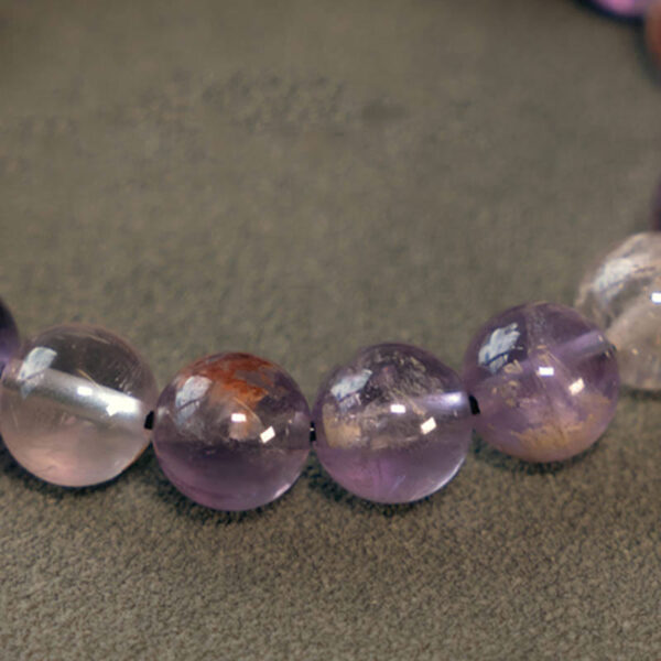White Crystal Red Hematoid Quartz Gold Rutilated Quartz Purple Phantom Protection Bracelet - 图片 26