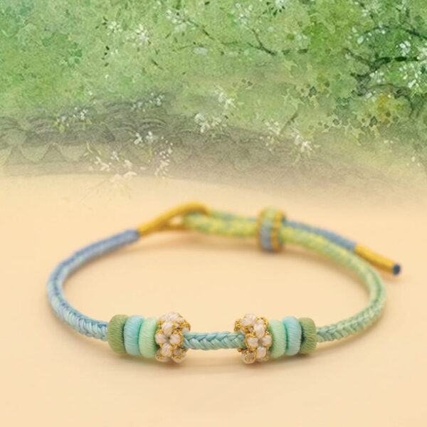 Handmade Eight Thread Peace Knot Peach Blossom Knot Luck Rope Braided Bracelet - 图片 4