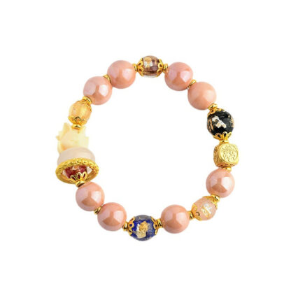 Tibetan Incense Ash Liuli Glass Bead Luck Protection Nine Tailed Fox Bracelet - 图片 7