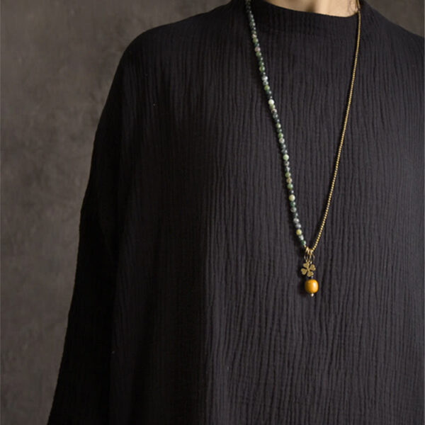 Buddha Stones Moss Agate Copper Lucky Multilayer Bracelet - 图片 6