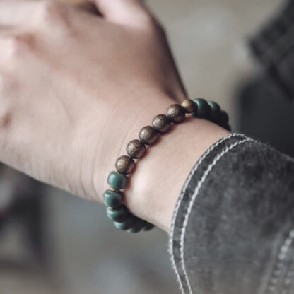 Buddha Stones Tibetan Cyan Bodhi Seed Copper Success Bracelet - 图片 2