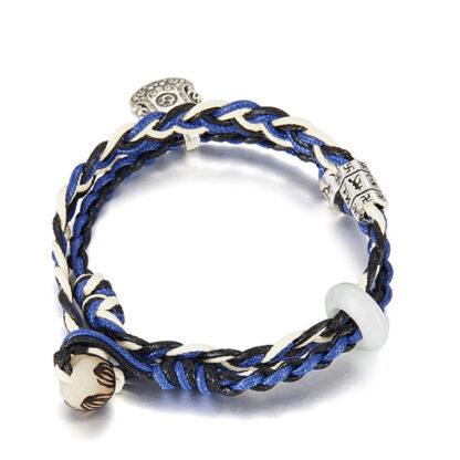 925 Sterling Silver Om Mani Padme Hum Swastika Handmade Protection Bracelet - 图片 9