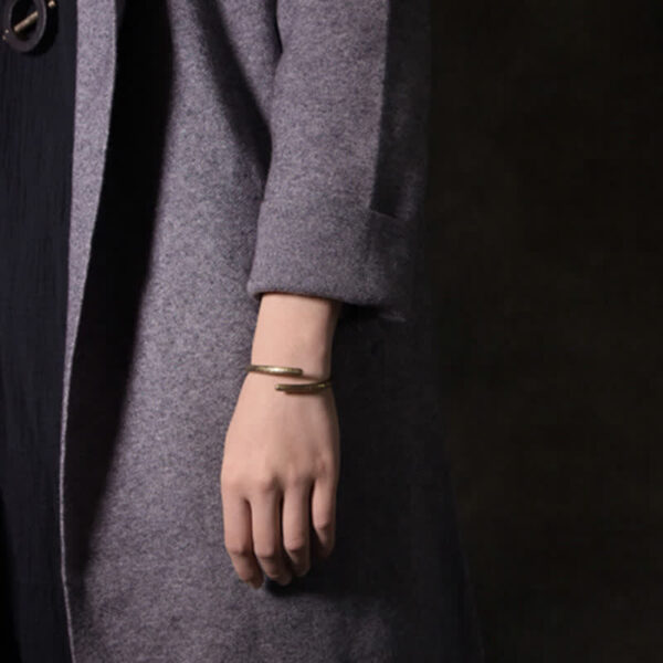 Buddha Stones Rustic Design Copper Balance Adjustable Cuff Bracelet - 图片 5