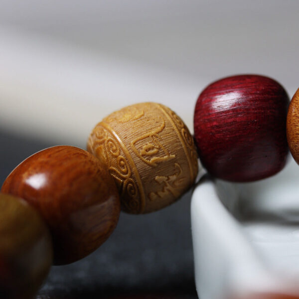 Tibet Various Wood Om Mani Padme Hum Purity Bracelet - 图片 6