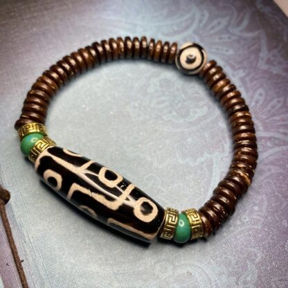 Buddha Stones Tibetan Nine-Eye Dzi Bead Wealth Bracelet - 图片 2