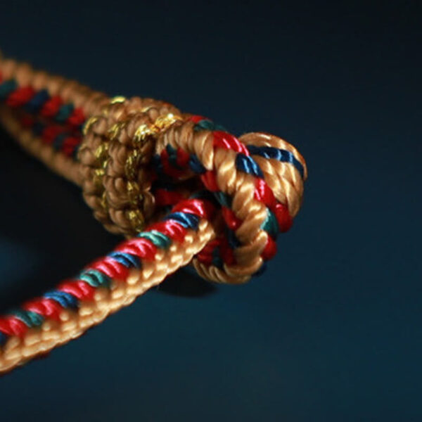 Tibetan Handmade Eight Thread Peace Knot Prayer Wheel Braided Protection Bracelet - 图片 3