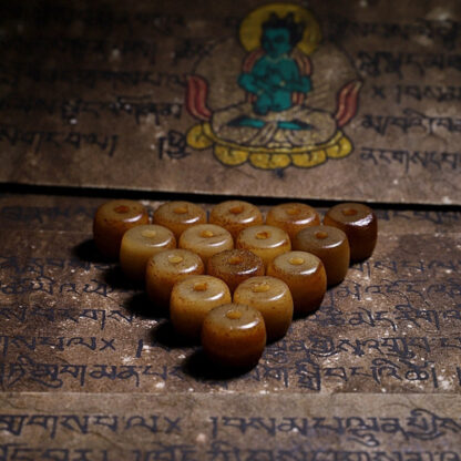 Buddha Stones Tibet 108 Mala Beads Yak Bone Amber Balance Bracelet - 图片 14