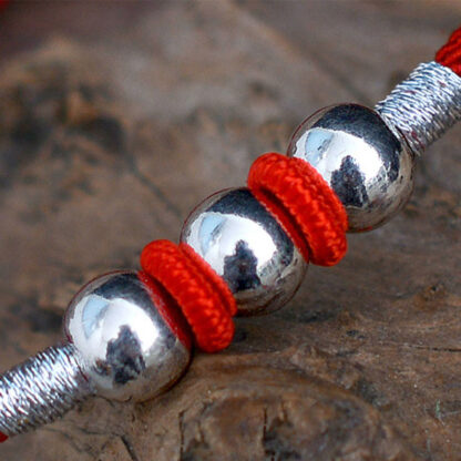 Buddha Stones 925 Sterling Silver Lucky Bead Protection Red String Bracelet - 图片 3