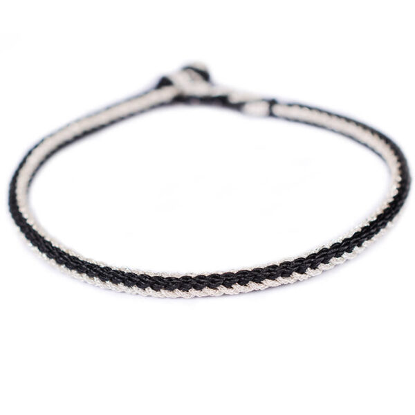 Buddha Stones Two-Color Rope Handcrafted Eight Thread Peace Knot Bracelet - 图片 15