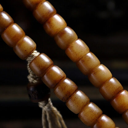 Buddha Stones Tibet 108 Mala Beads Yak Bone Amber Balance Bracelet - 图片 11