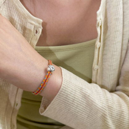 999 Sterling Silver Persimmon Luck Multicolored Braided Bracelet - 图片 12