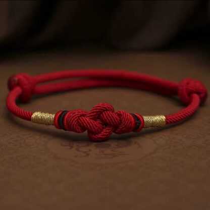 Buddha Stones Red String Jade Luck Fortune Knot Braided String Bracelet - 图片 15