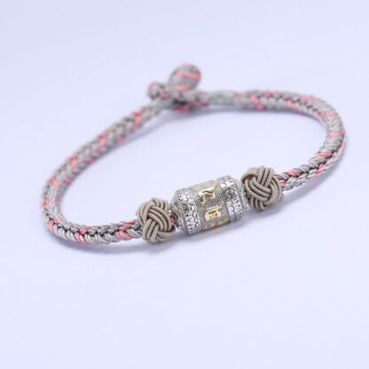 Buddha Stones 925 Sterling Silver Om Mani Padme Hum Prayer Wheel Luck Strength Red String Bracelet - 图片 13